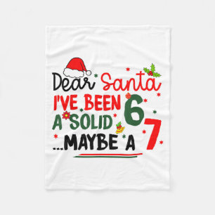 Dear Santa 67 Funny Christmas Six Seven 6-7 Men Wo Fleece Blanket