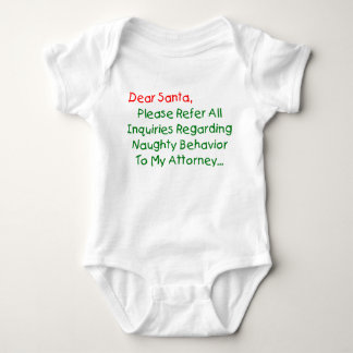 Dear Santa Attorney - Funny Christmas Letter Baby Bodysuit