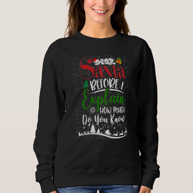 Dear Santa Before I Explain How Much Do You Know A Sweatshirt (Front)