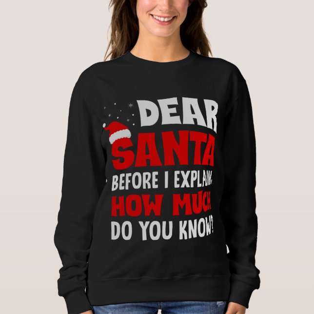 Dear Santa Before I Explain How Much Do You Know C Sweatshirt (Front)
