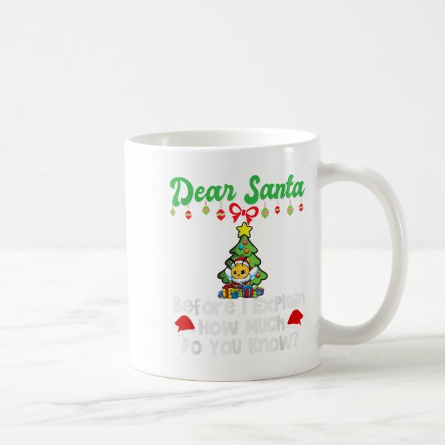 Dear Santa Before I Explain How Much Do You Know  Coffee Mug (Right)