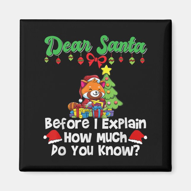 Dear Santa Before I Explain How Much Do You Know  Magnet (Front)