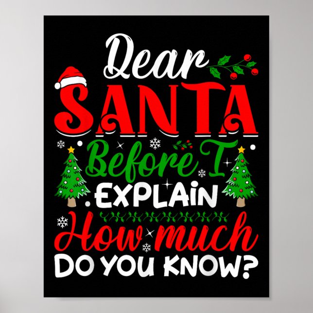 Dear Santa Before I Explain How Much Do You Know X Poster (Front)