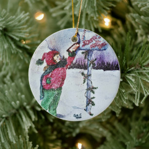 Dear Santa Ceramic Ornament