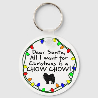 Dear Santa Chow Chow Keychain