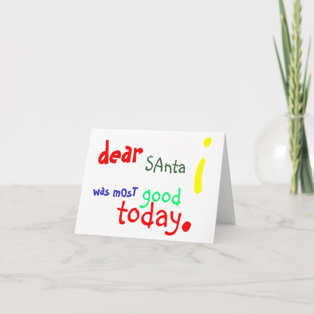 Dear Santa Christmas Card (Front)