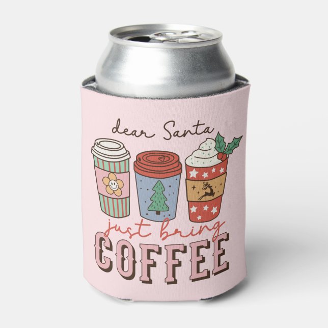 Dear Santa | Christmas Coffee Latte Can Cooler (Can Front)
