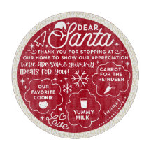 Dear Santa Cookie & Milk round tray white text 1