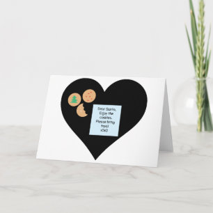 Dear Santa Cookies Bring Toys Black Heart Holiday Card