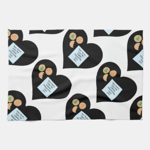 Dear Santa Cookies Bring Toys Black Heart Kitchen Towel