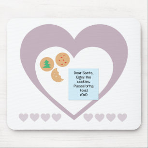 Dear Santa Cookies Bring Toys Purple Hearts Mouse Pad