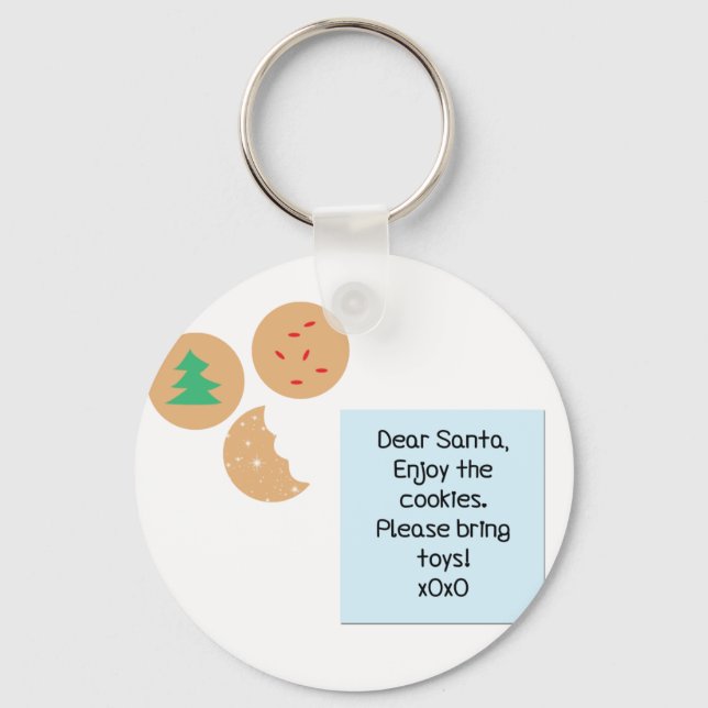 Dear Santa Cookies Please Bring Toys Keychain (Front)