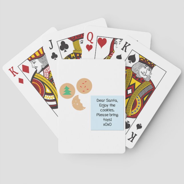 Dear Santa Cookies Please Bring Toys Playing Cards (Back)