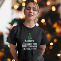 Dear Santa Credit Card Under Tree Christmas Text