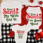 Dear Santa Custom Funny Christmas Family Group T-Shirt<br><div class="desc">Add a dash of humour and a whole lot of charm to your family's holiday celebrations with our "Dear Santa" Custom Funny Christmas Family Group T-Shirt. This delightful and personalized shirt is the perfect way to share your family's unique Christmas wishes with a humourous twist. Customize the shirt with your...</div>