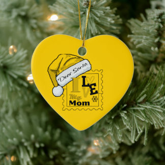 Dear Santa Cute Personalized Christmas Ceramic Ornament