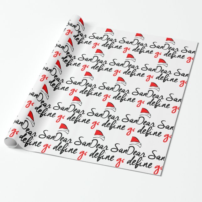DEAR SANTA, DEFINE GOOD. NAUGHTY LIST. WRAPPING PAPER (Unrolled)