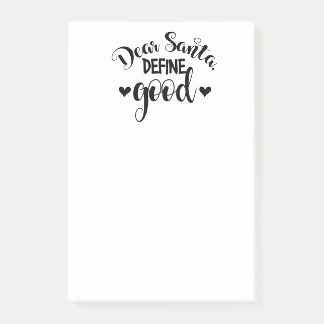 Dear Santa Define Good Post-it Notes (Front)
