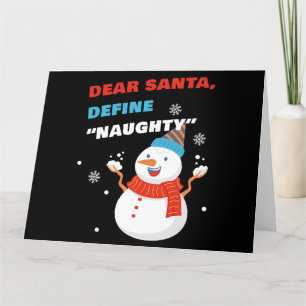 Dear Santa Define “naughty” Funny Christmas  Thank You Card