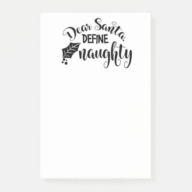 Dear Santa Define Naughty Post-it Notes (Front)