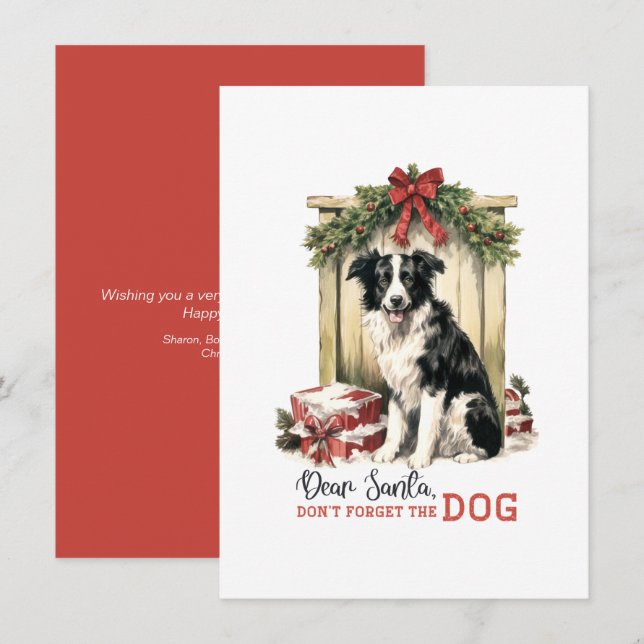 Dear Santa Don't Forget the Dog Greeting Card (Front/Back)
