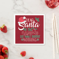 Dear Santa Funny Christmas Napkin