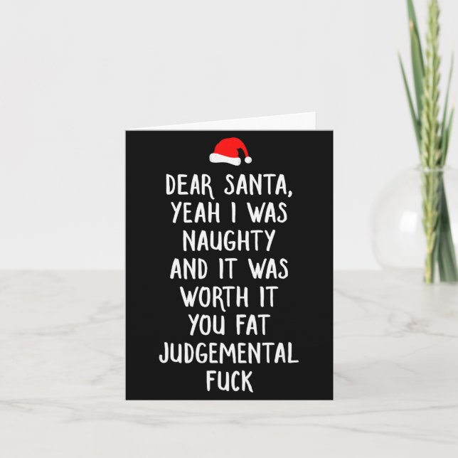 Dear Santa Funny Inappropriate Christmas  Card (Front)