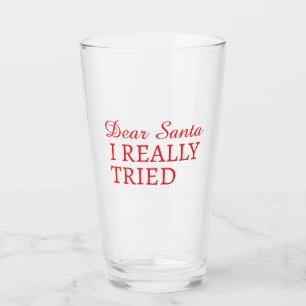 Dear Santa Funny Personalized Text Christmas Wine Glass