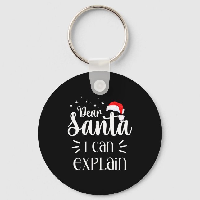 Dear Santa Funny Uni Kids Christmas T Shirt  Keychain (Front)
