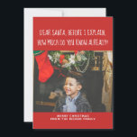 Dear Santa How Much Do You Know Already? Christmas Holiday Card<br><div class="desc">Flat greetings card for Christmas - Dear Santa How Much Do You Know Already? Christmas Holiday Card photo template themed Christmas card  -  X-Mas / holiday flat cards for you to personalize with your own photo and text .. from Ricaso  

 CHANGE THE SAMPLE PHOTO TO YOUR OWN</div>