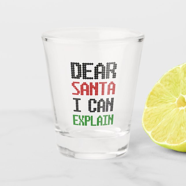 Dear Santa I can explain Christmas Naughty List Shot Glass (Front)