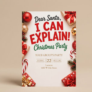 Dear Santa I Can Explain Christmas Party Invitation