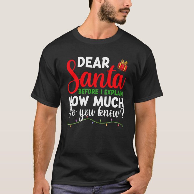 Dear Santa I Can Explain  For Men Women Kids Chris T-Shirt (Front)