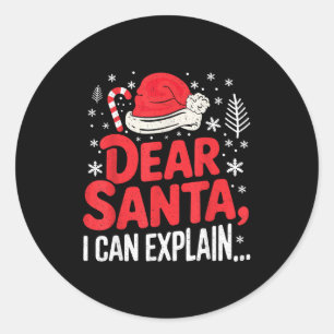 Dear Santa I Can Explain Funny Christian Classic Round Sticker
