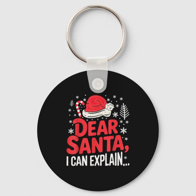 Dear Santa I Can Explain Funny Christian  Keychain (Front)