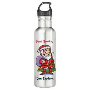 Dear Santa, I Can Explain – Funny Christmas 710 Ml Water Bottle