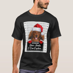 Dear Santa I Can Explain Funny Christmas Dachshund T-Shirt