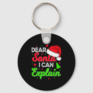 Dear Santa I Can Explain Funny Christmas Joke Sant Keychain
