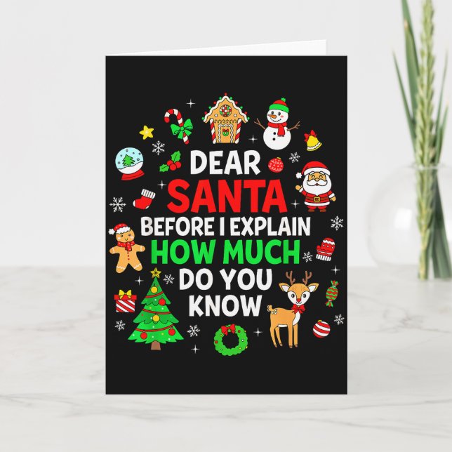 Dear Santa I Can Explain Funny Christmas Matching  Card (Front)