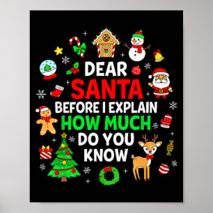 Dear Santa I Can Explain Funny Christmas Matching  Poster
