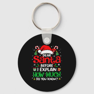 Dear Santa I Can Explain Funny Christmas Men Women Keychain