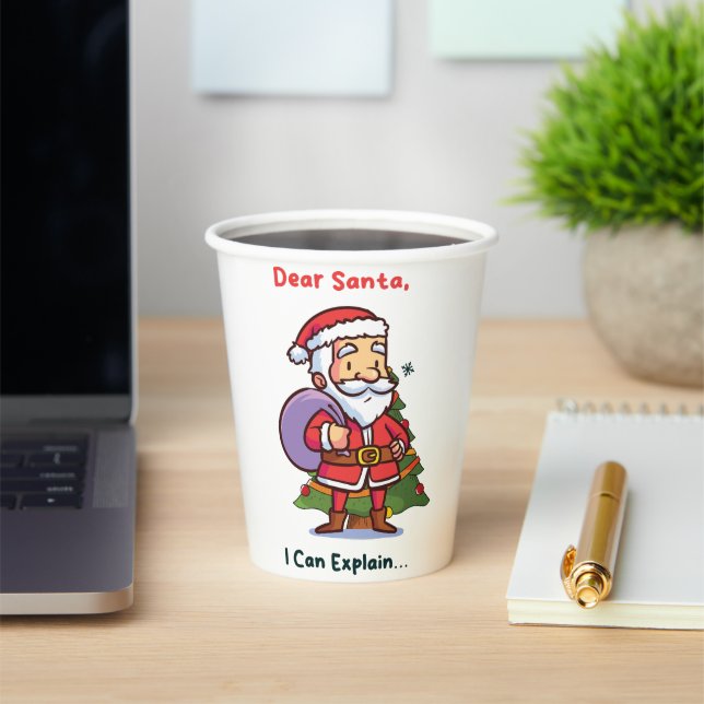 Dear Santa, I Can Explain – Funny Christmas Paper Cups (Insitu)