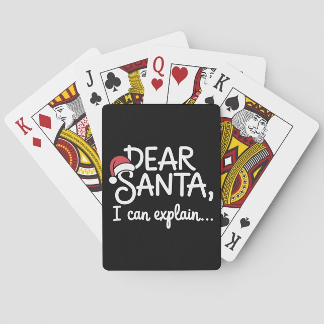 Dear Santa I Can Explain Funny Christmas Party Playing Cards (Back)