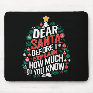 Dear Santa I Can Explain Funny Christmas Pjs Tree  Mouse Pad
