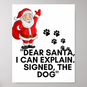 Dear Santa I Can Explain Funny Dog Christmas Mug Poster