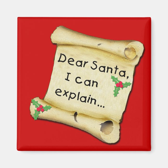 Dear Santa...I Can Explain Funny Kids Tshirt Magnet (Front)