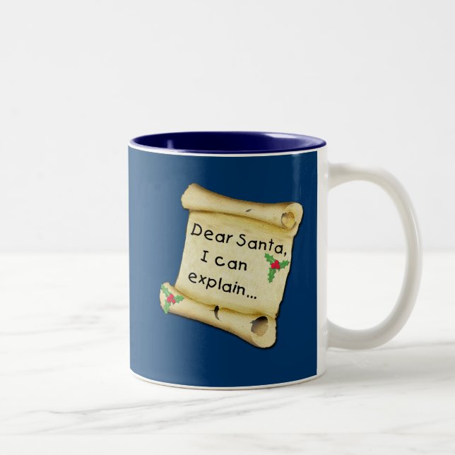 Dear Santa...I Can Explain Funny Kids Tshirt Two-Tone Coffee Mug (Right)