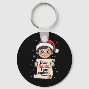 Dear Santa I Can Explain Funny Naughty List Christ Keychain