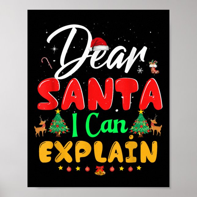 Dear Santa I Can Explain Funny Ugly Christmas Mami Poster (Front)
