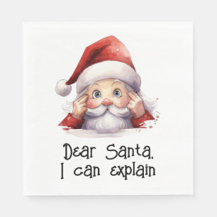 Dear Santa I Can Explain Funny White  Napkin